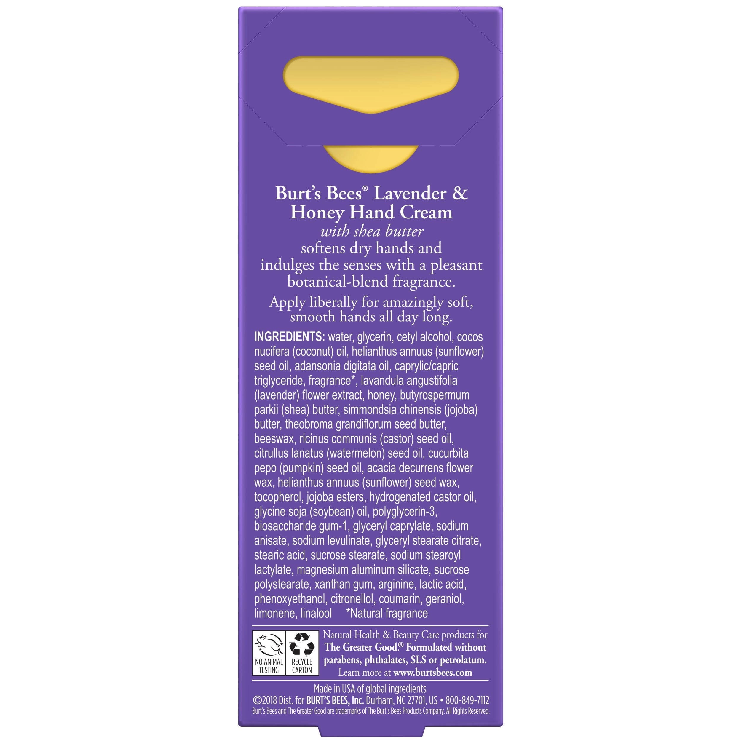 Burts Bees Lavender and Honey Hand Cream with Shea Butter, 1 Ounce