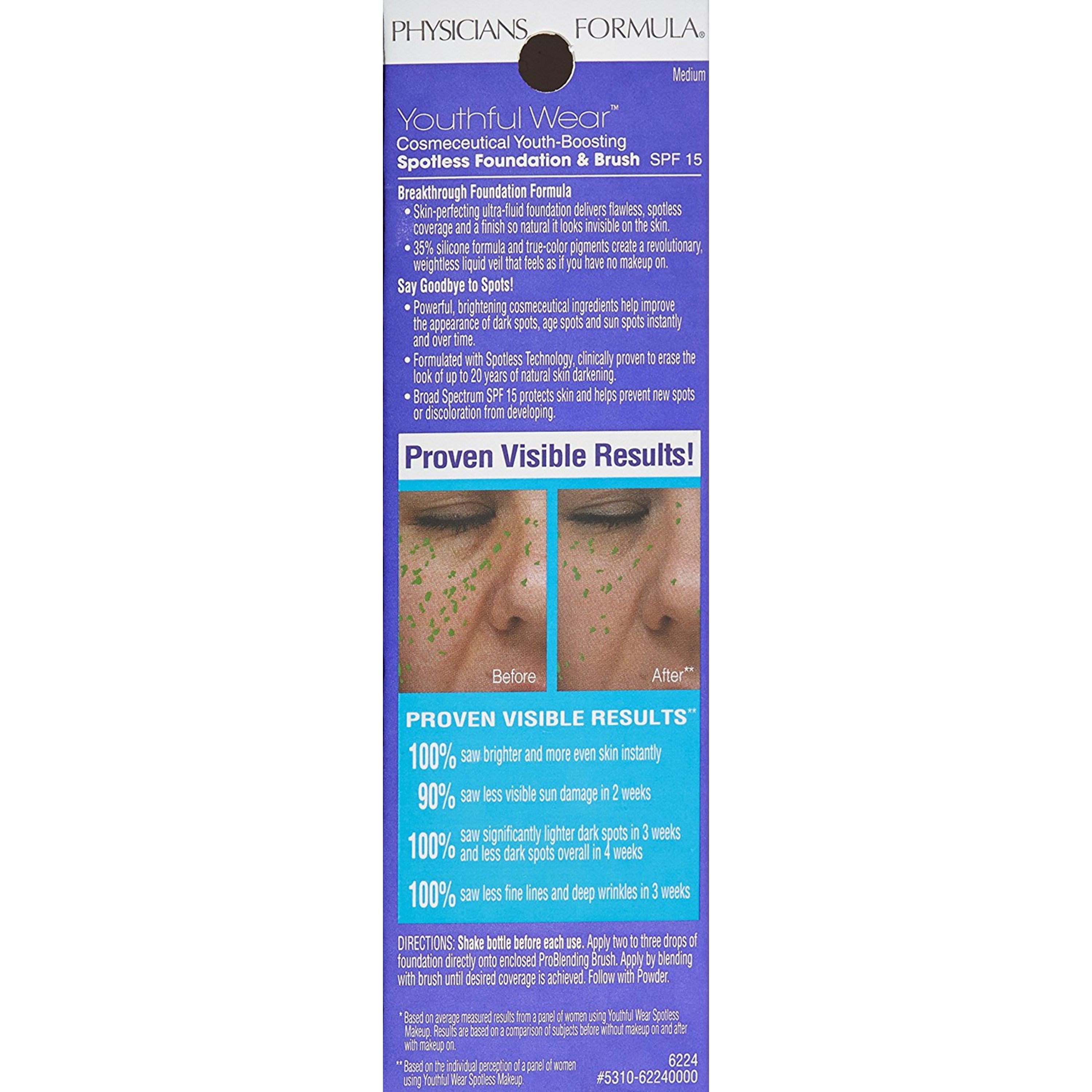 Physicians Formula Youthful Wear™ Cosmeceutical Youth-Boosting Spotless Foundation SPF 15, Medium