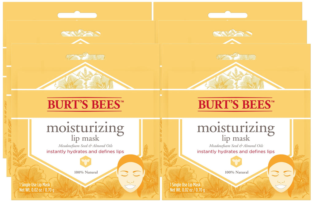 Burt's Bees 100% Natural Moisturizing Single Use Lip Mask, 6 Count