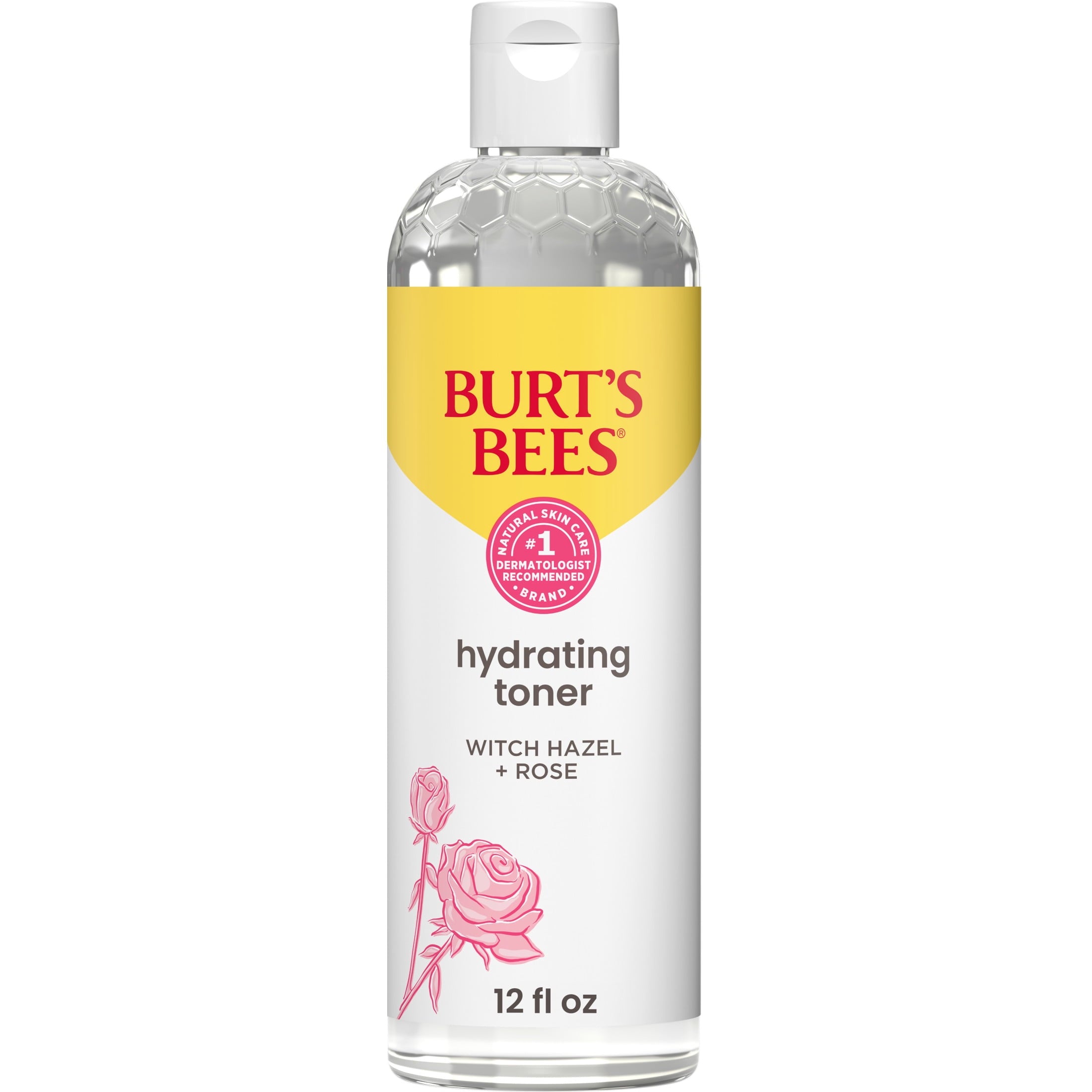 Burt's Bees Calming Toner with Witch Hazel and Rose, Fresh Floral Scent, 12 Oz