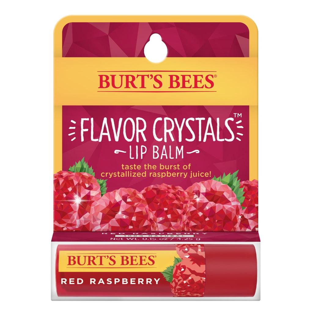 Burt's Bees Flavor Crystals 100% Natural Lip Balm, Raspberry, 1 Count