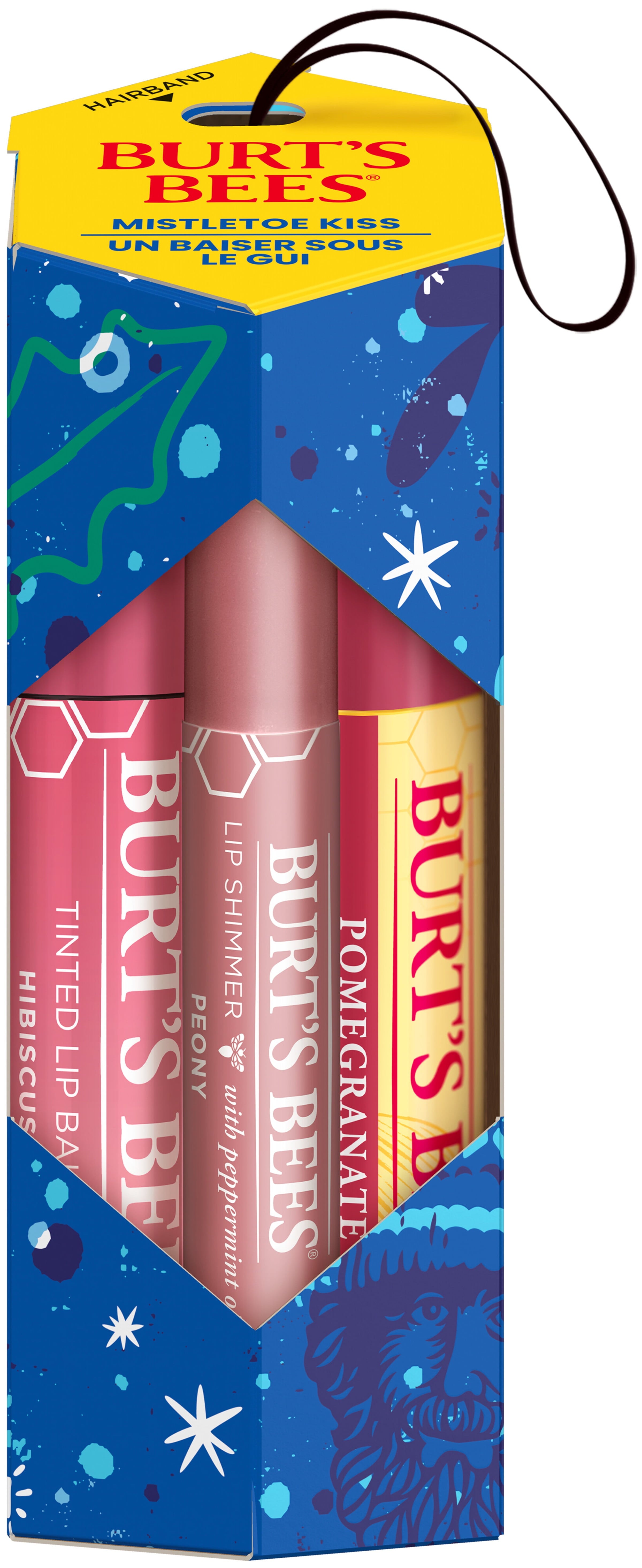 Burts Bees Mistletoe Kiss Pink Lip Balm Gift Set, 3-Pack