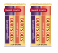 Burt's Bees Moisturizing Lip Balm Value Pack, Lavender Vanilla & Sweet Peach, 4 Count (Pack of 2 Value Packs)