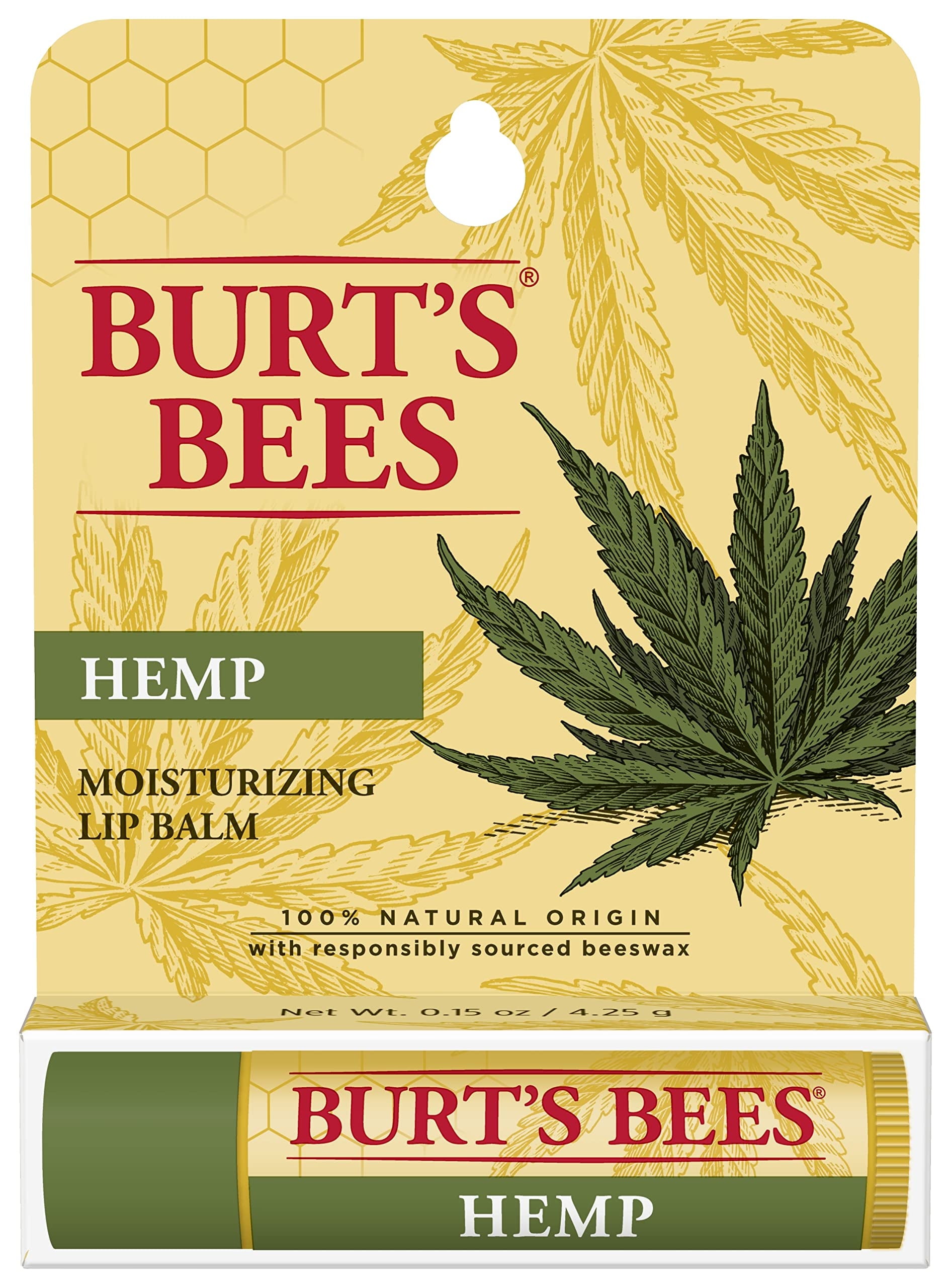 Burt's Bees Natural & Moisturizing Lip Balm, Hemp