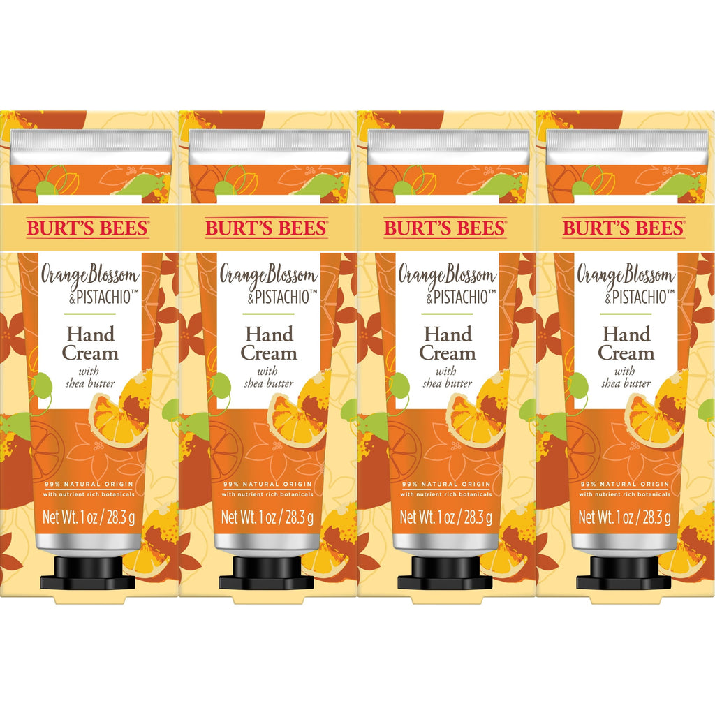 Burt's Bees Orange Blossom and Pistachio Hand Cream with Shea Butter, 1 oz, Pack of 4