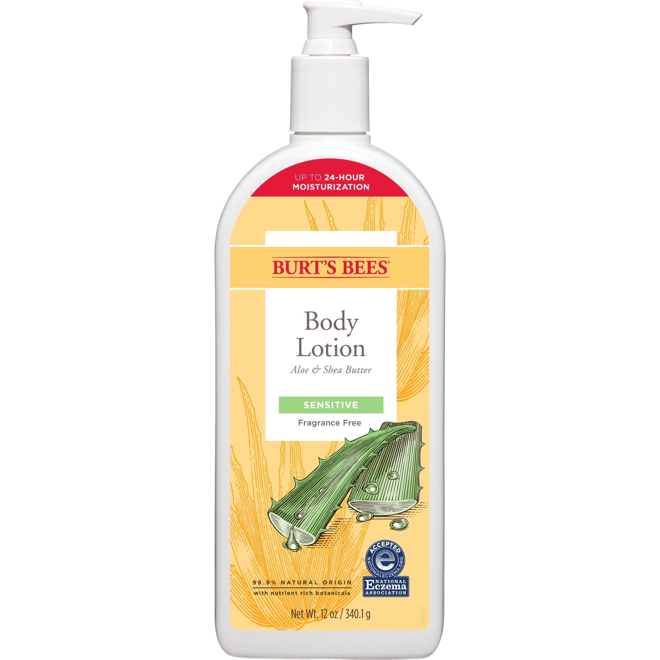 Burts Bees Body Lotion for Sensitive Skin with Aloe & Shea Butter, 12 Oz