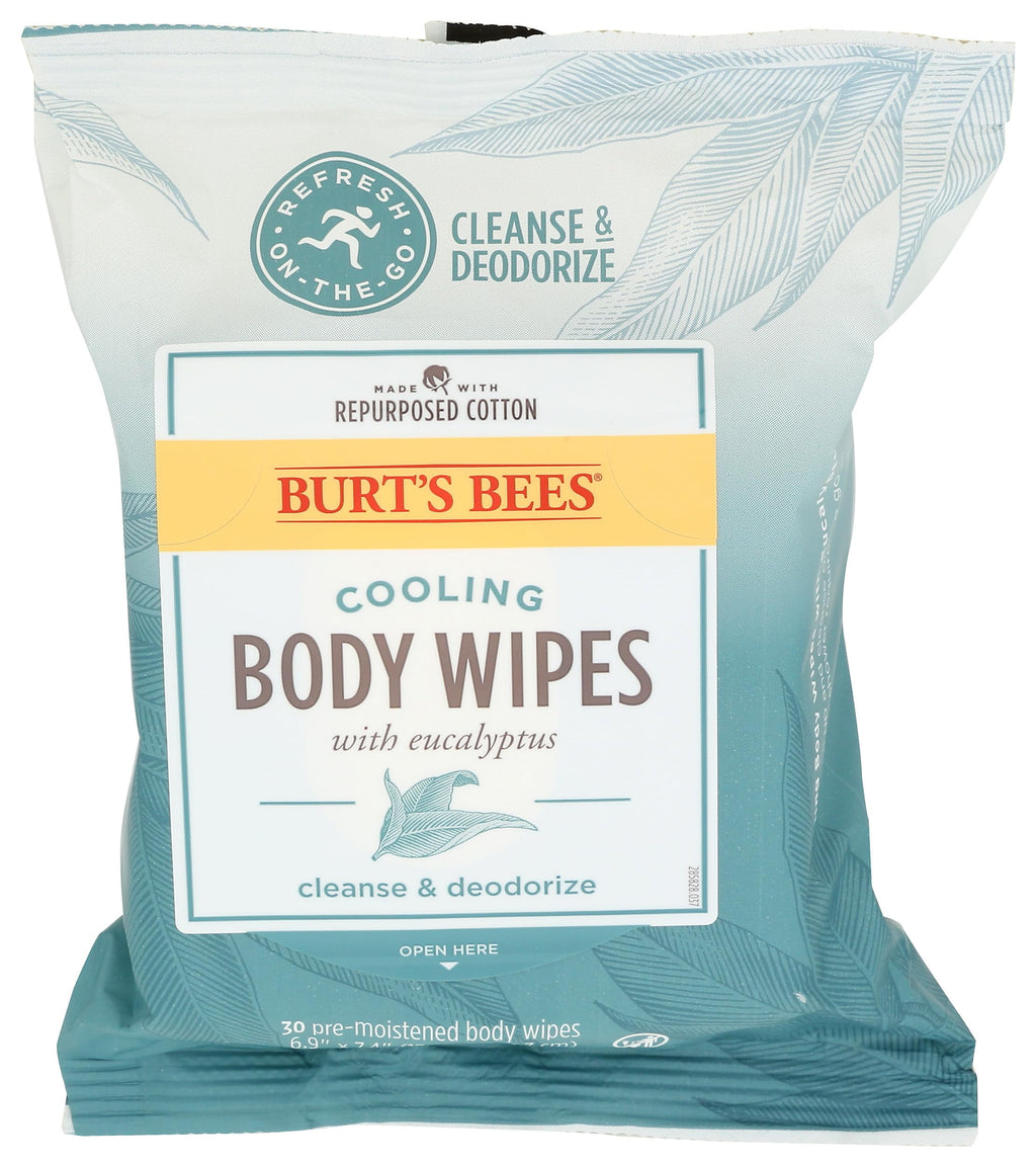 Burts Bees Cooling Body Wipes - Eucalyptus , 30 Count Wipes