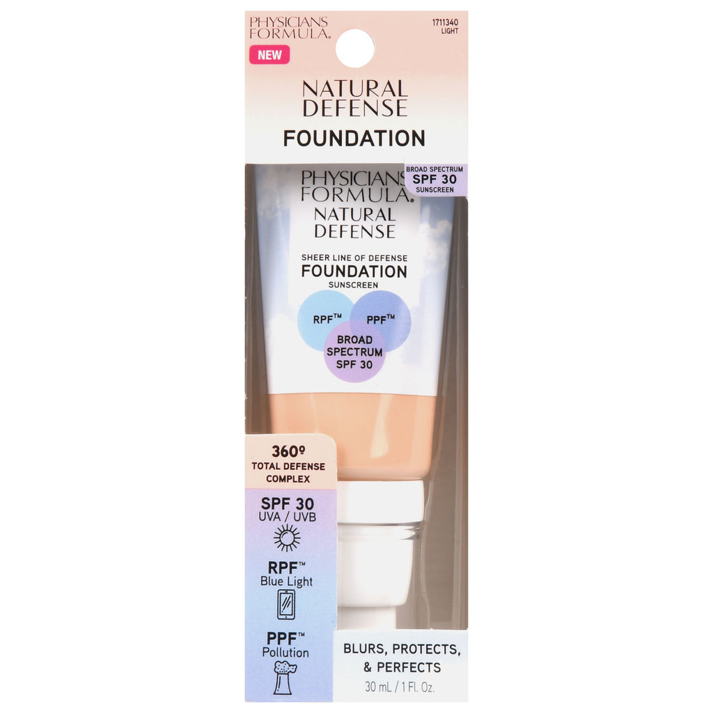 Physicians Formula Natural Defense Sheer Line of Defense Foundation SPF 30, Light