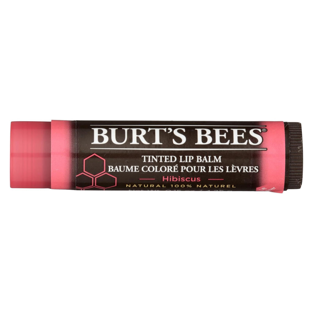 Burt's Bees 100% Natural Tinted Lip Balm, Hibiscus with Shea Butter & Botanical Waxes - 1 Tube