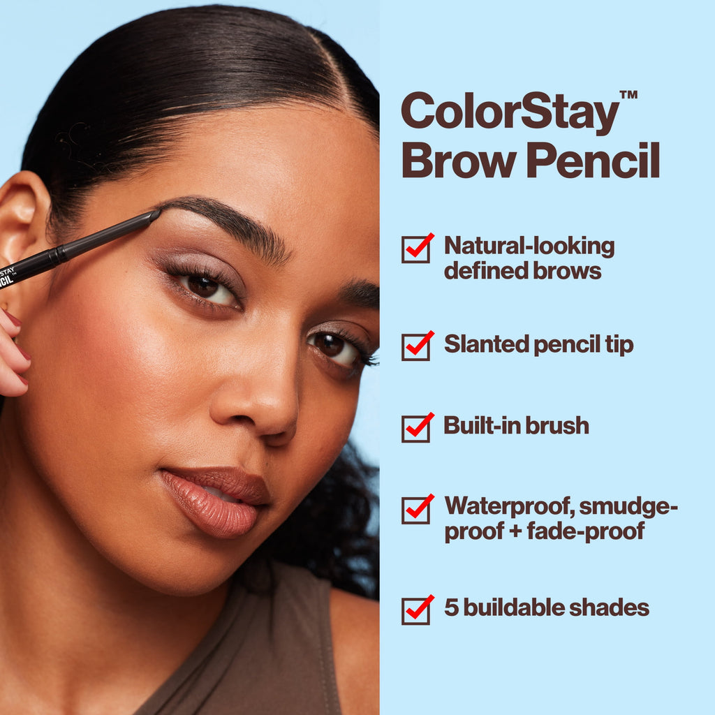 Revlon ColorStay Waterproof Eyebrow Pencil, Mechanical & Long Lasting, 220 Dark Brown, 0.021 oz
