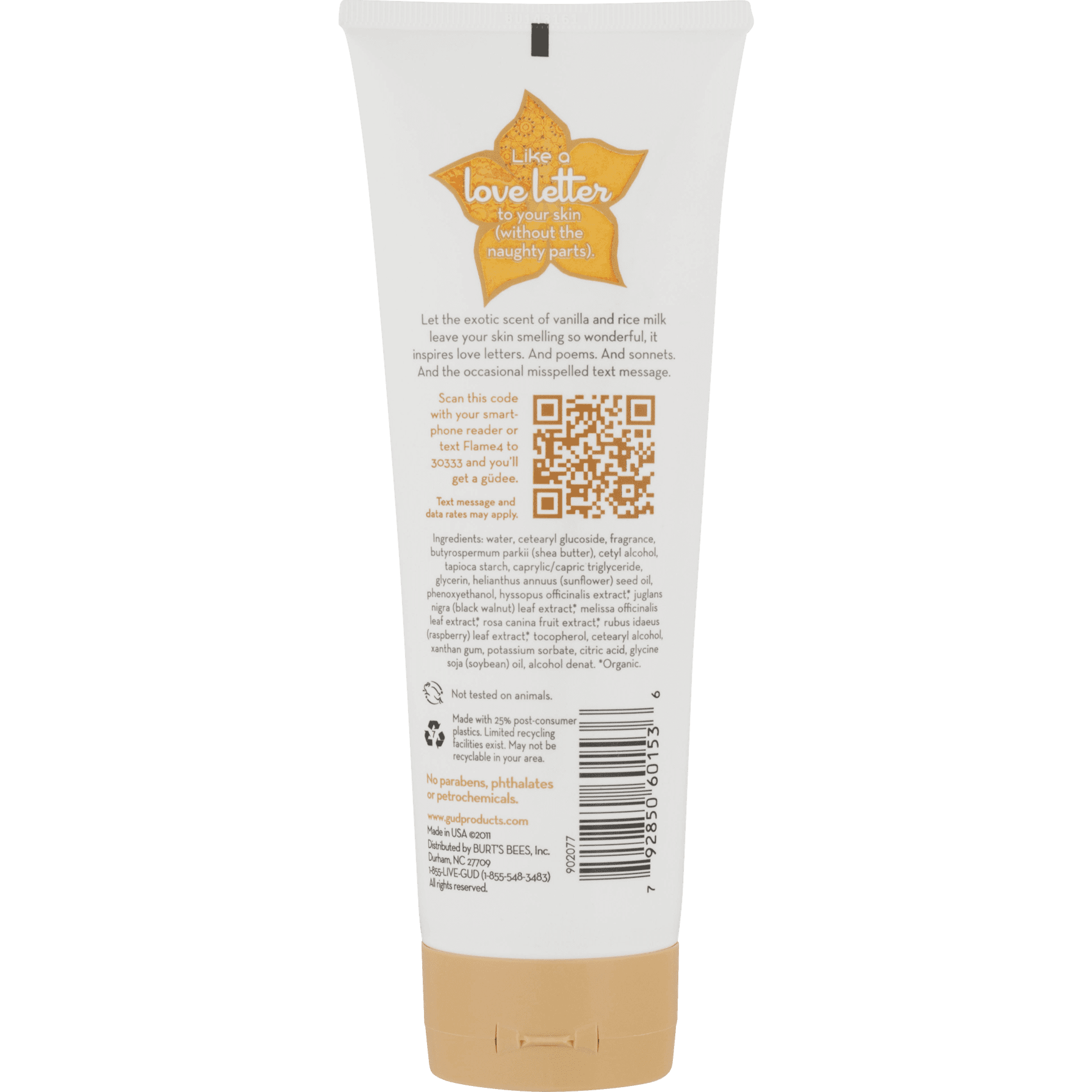 gud from Burt's Bees Natural Body Lotion Vanilla Flame 8 Fl Oz.