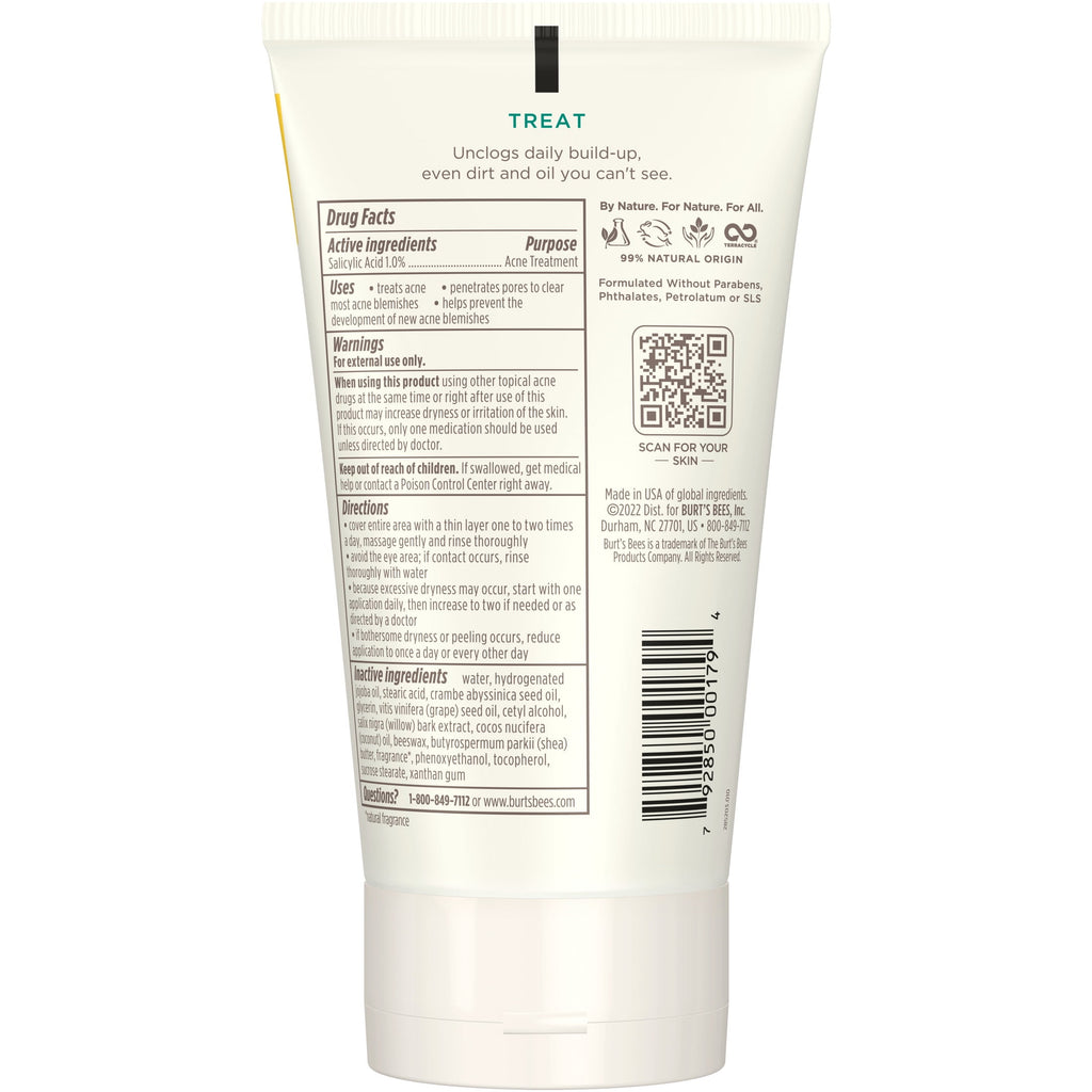 Burts Bees Clear and Balanced Deep Cleansing Acne Face Scrub, 4 Oz