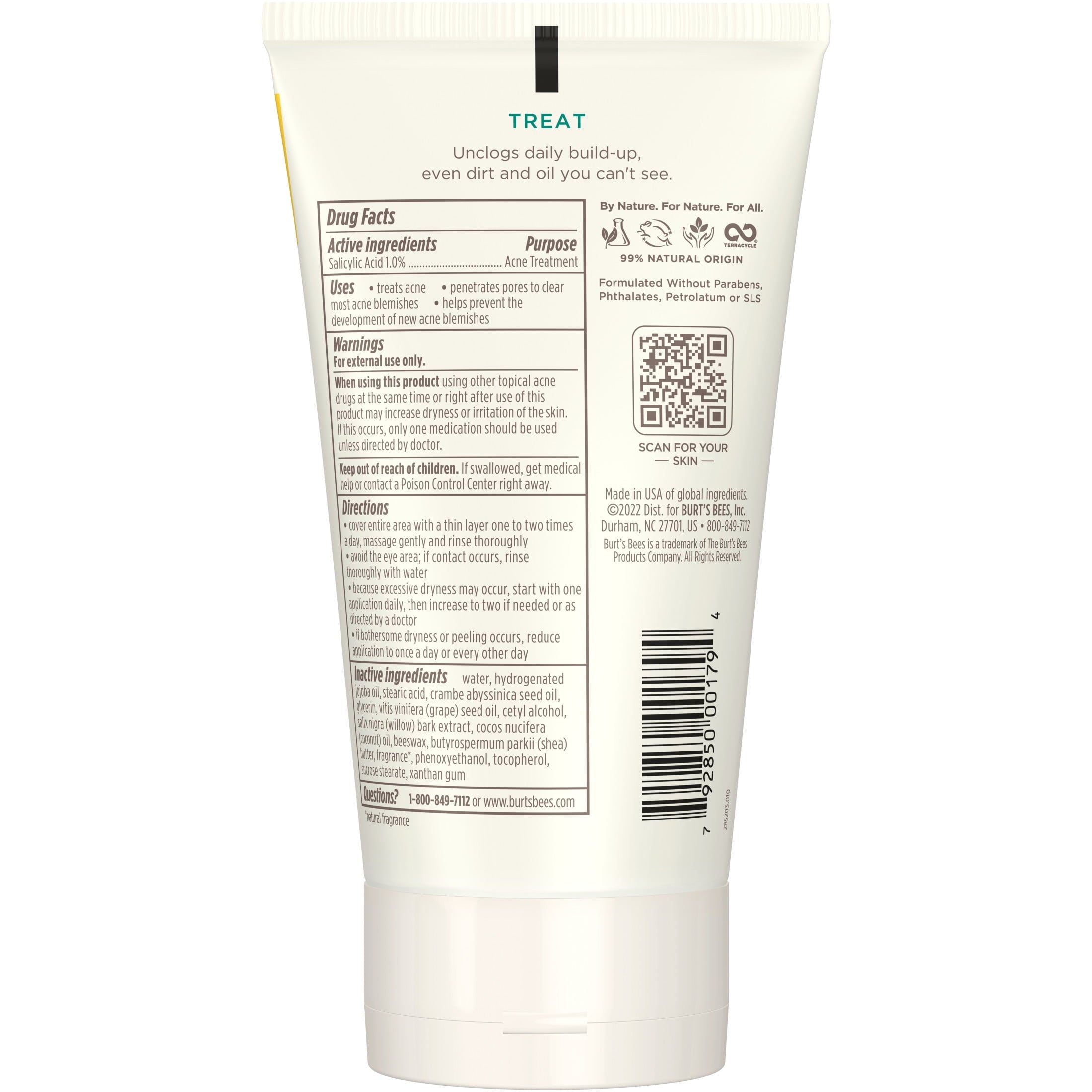 Burts Bees Clear and Balanced Deep Cleansing Acne Face Scrub, 4 Oz