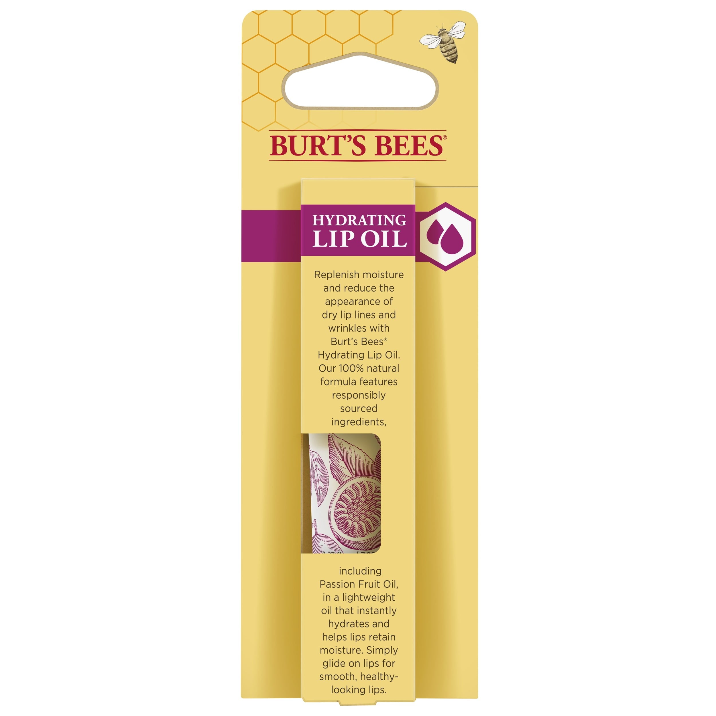 Burt's Bees Hydrating Lip Oil With Passion Fruit Oil, 0.27 oz