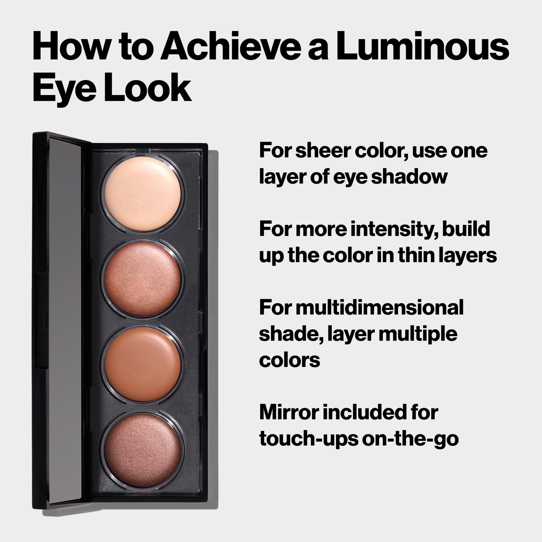 Revlon Illuminance Long Lasting Matte and Shimmer Eyeshadow Quad, Skinlights, 0.12 oz