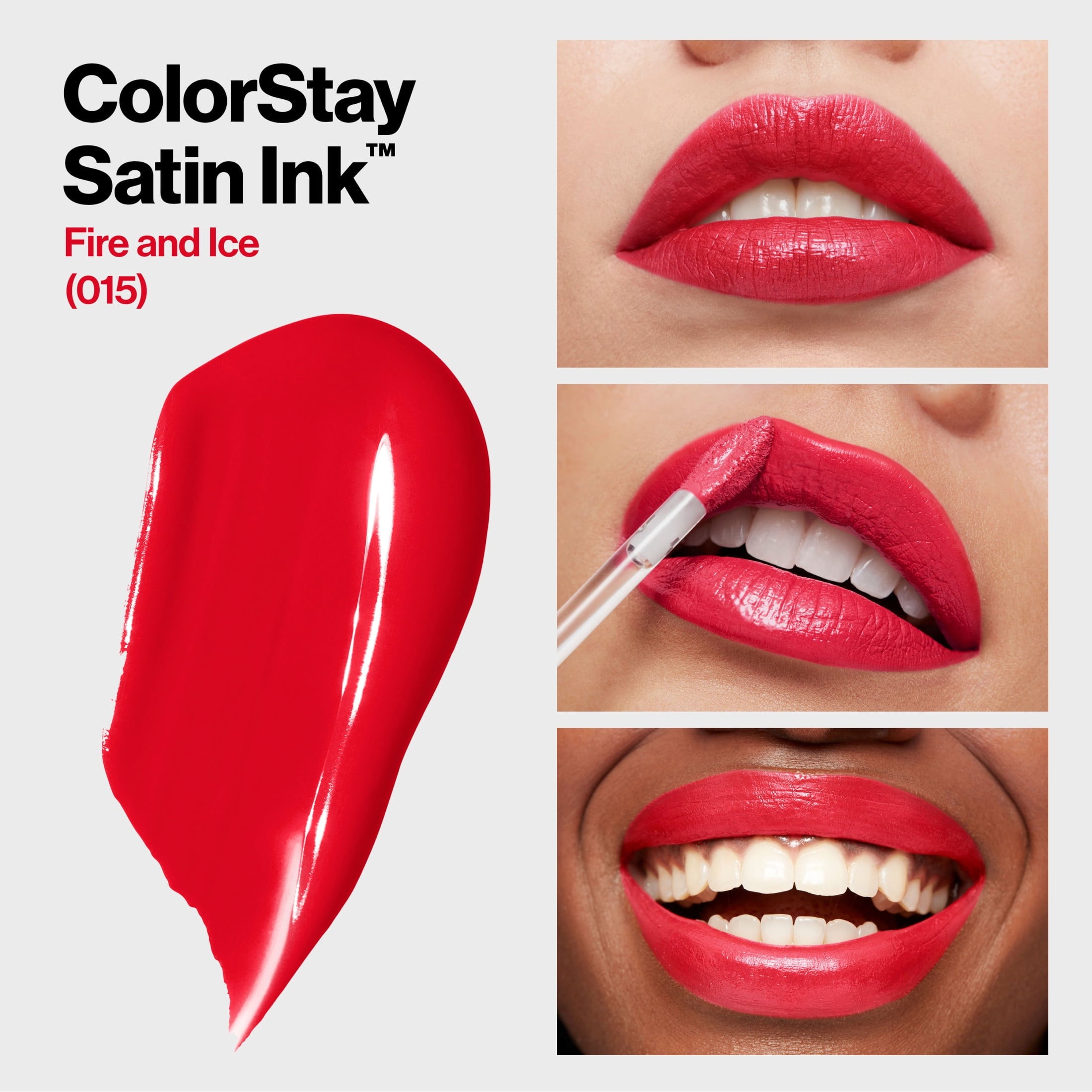 Revlon ColorStay Satin Ink Long Lasting Lipstick with Vitamin E, 015 Fire & Ice, 0.17 fl oz