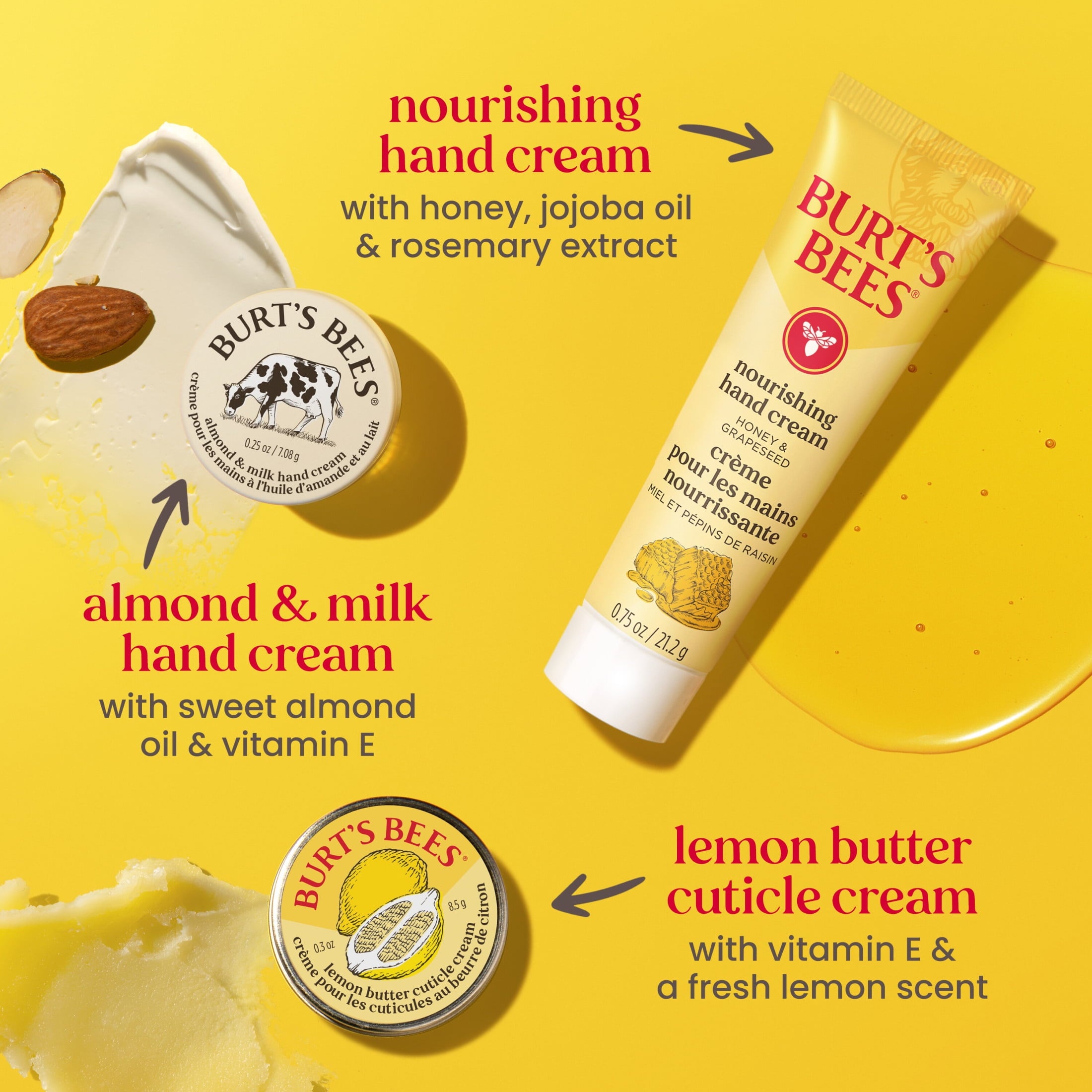 Burts Bees Tips and Toes Gift Set, Hand Cream, Foot Cream, Cuticle Cream, Hand Salve, Lip Balm