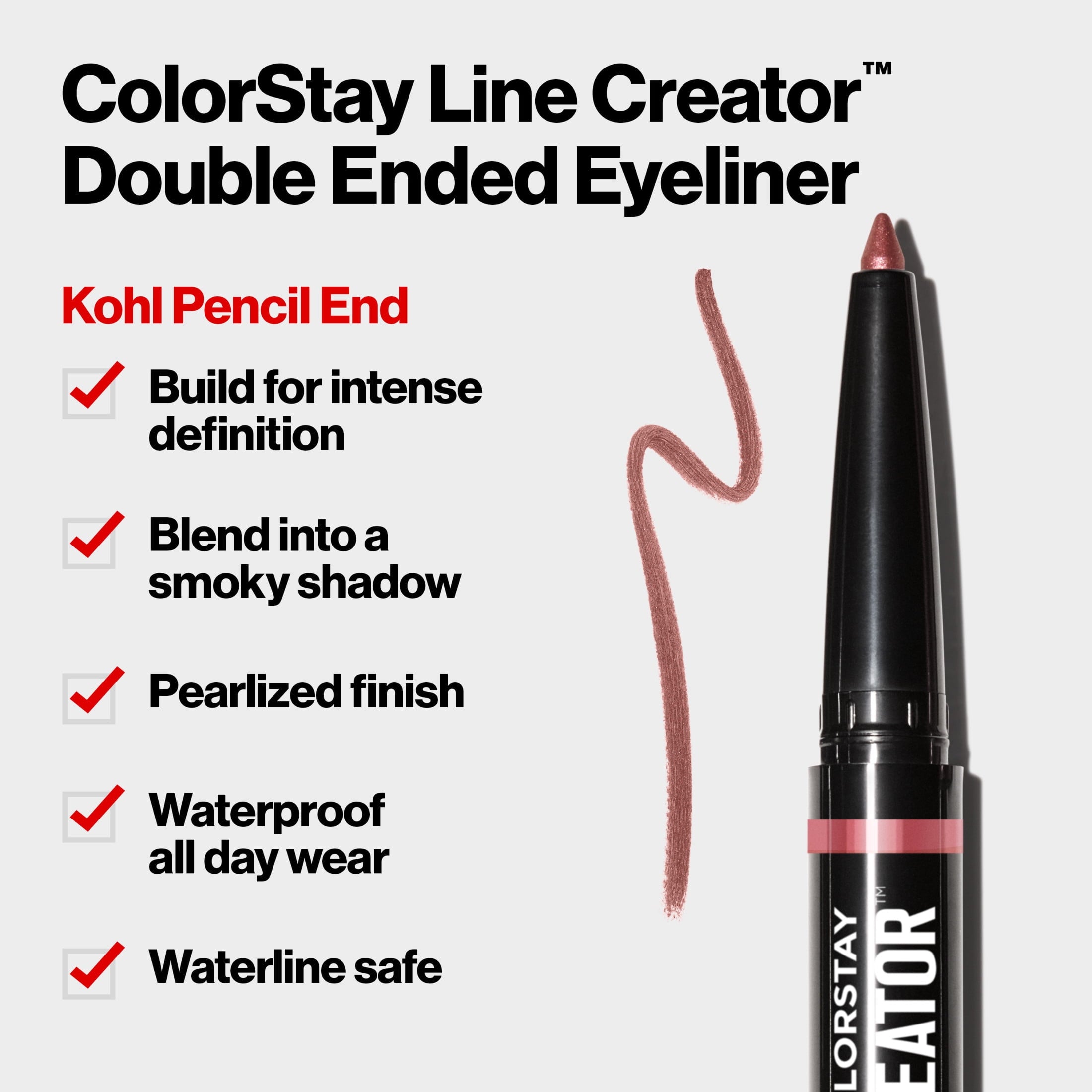 Revlon ColorStay Line Creator Waterproof Eyeliner Pencil, 151 Blackout, 0.004 oz