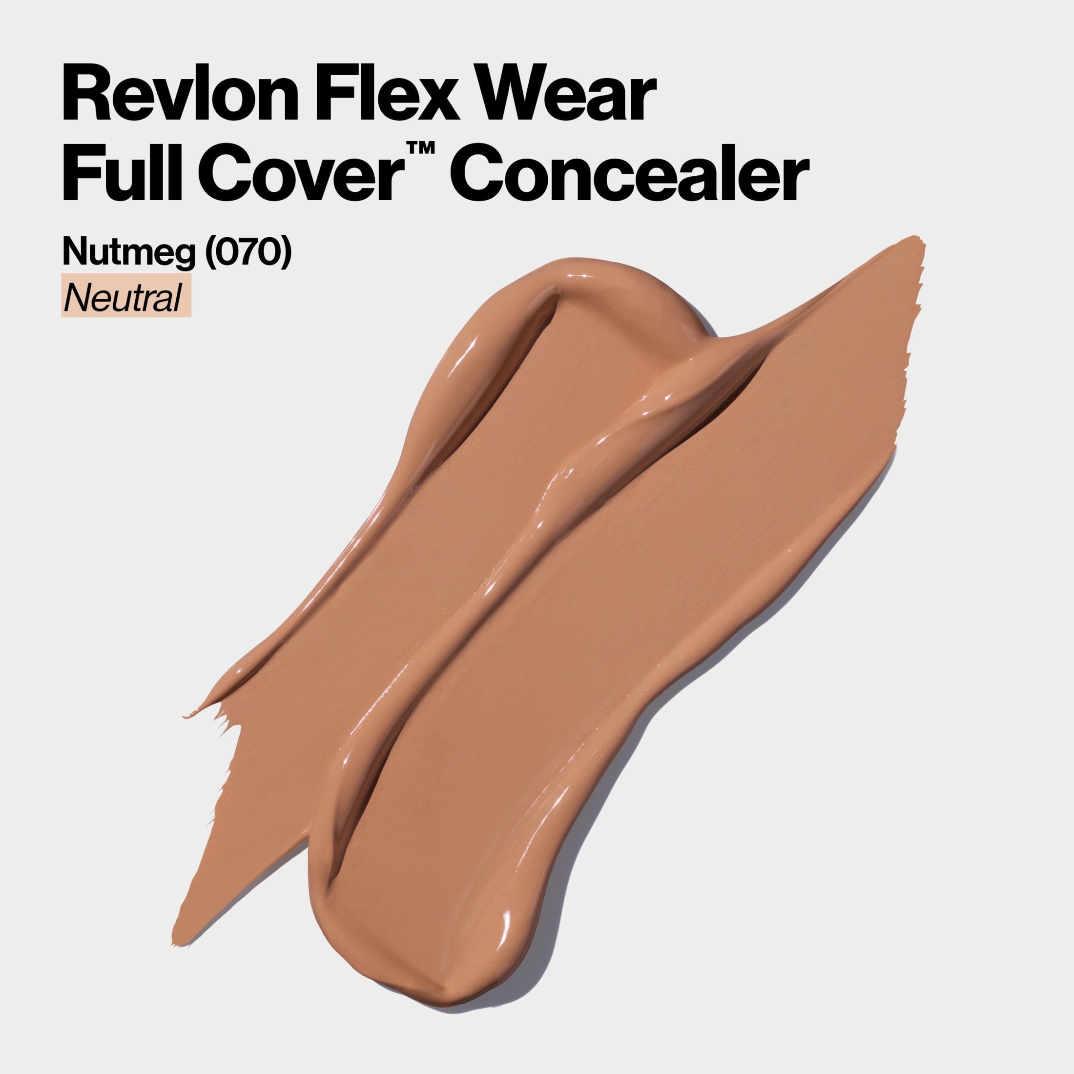 Revlon ColorStay Flex Wear Concealer, Full Coverage, 24HR Wear, 070 Nutmeg, 0.34 fl oz