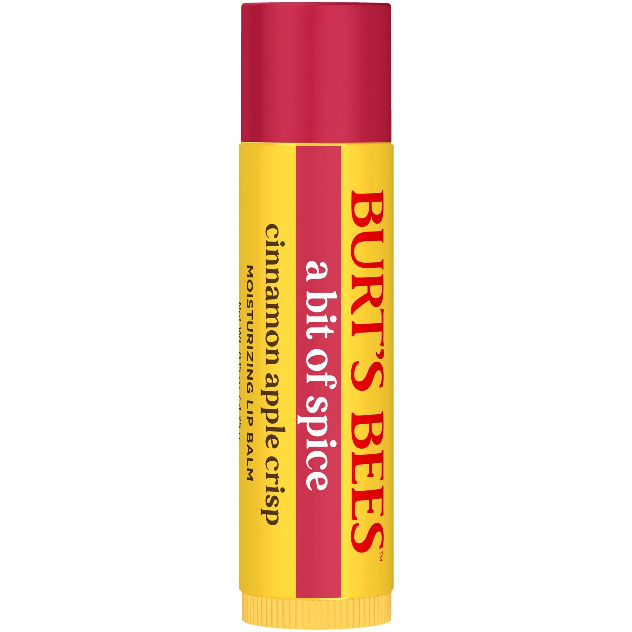 Burts Bees a Bit of Spice Cinnamon Apple Crisp Moisturizing Lip Balm, 0.15 oz. Tube, Pack of 6