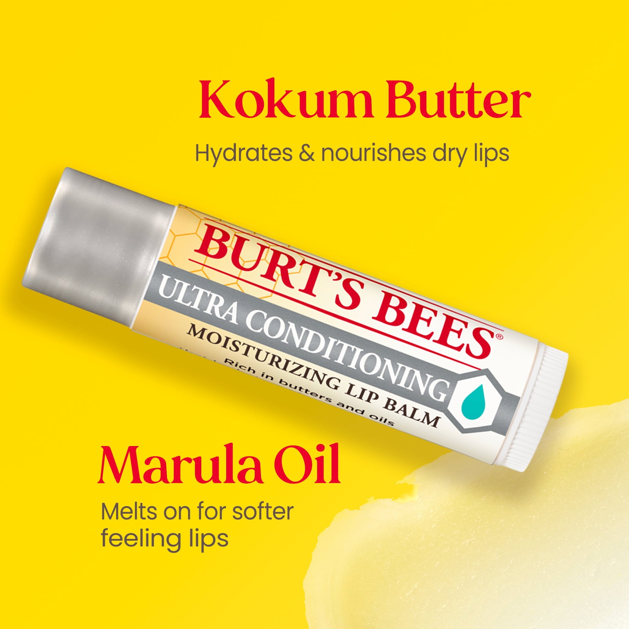 Burts Bees Ultra Conditioning Moisturizing Lip Balm, 4-Pack, 0.15 oz.