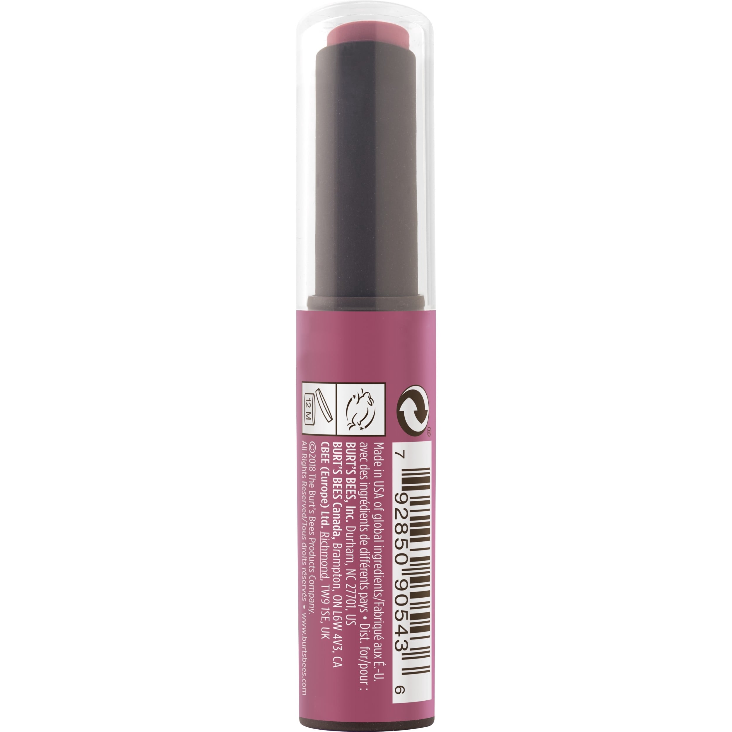 Burts Bees 100% Natural Origin Matte Stick  Rush of Raspberry, 1 Tube