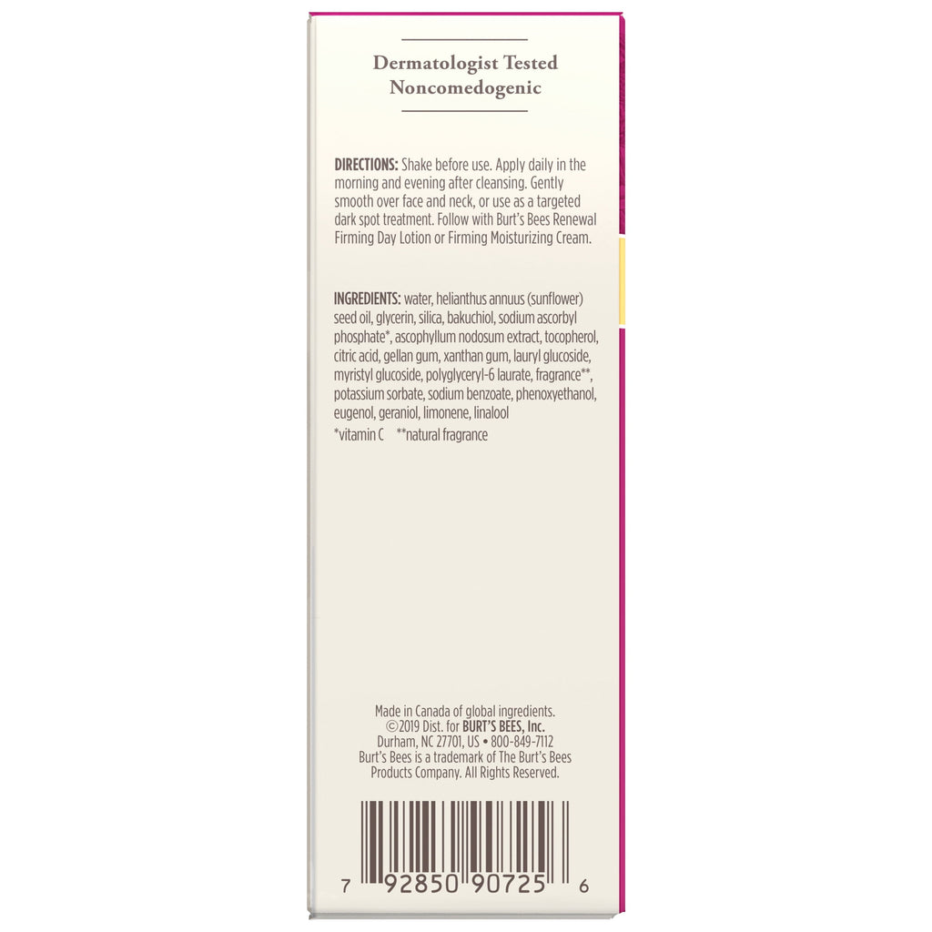Burt's Bees Renewal Dark Spot Corrector with Vitamin C and Natural Retinol Alternative, 1 fl oz
