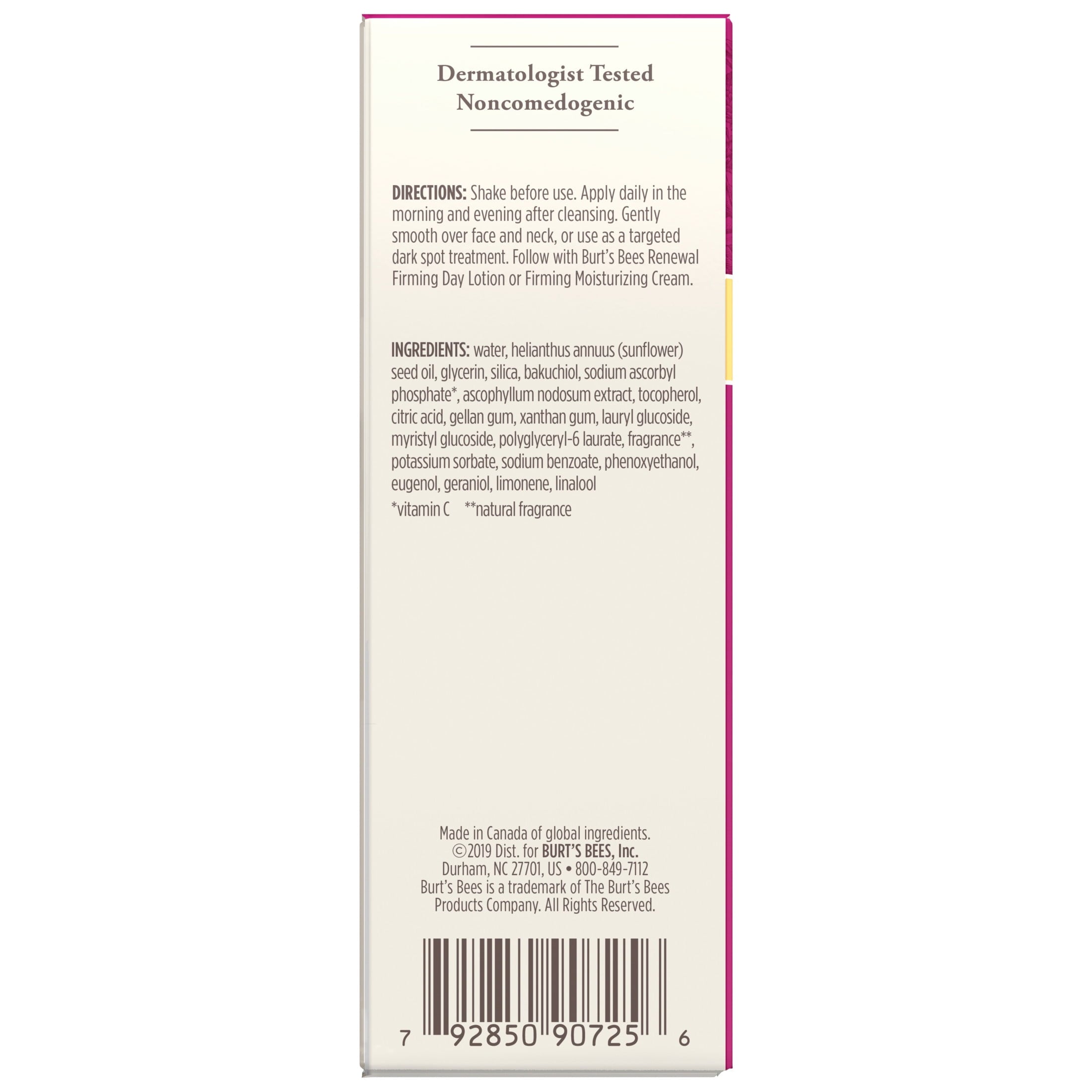 Burt's Bees Renewal Dark Spot Corrector with Vitamin C and Natural Retinol Alternative, 1 fl oz