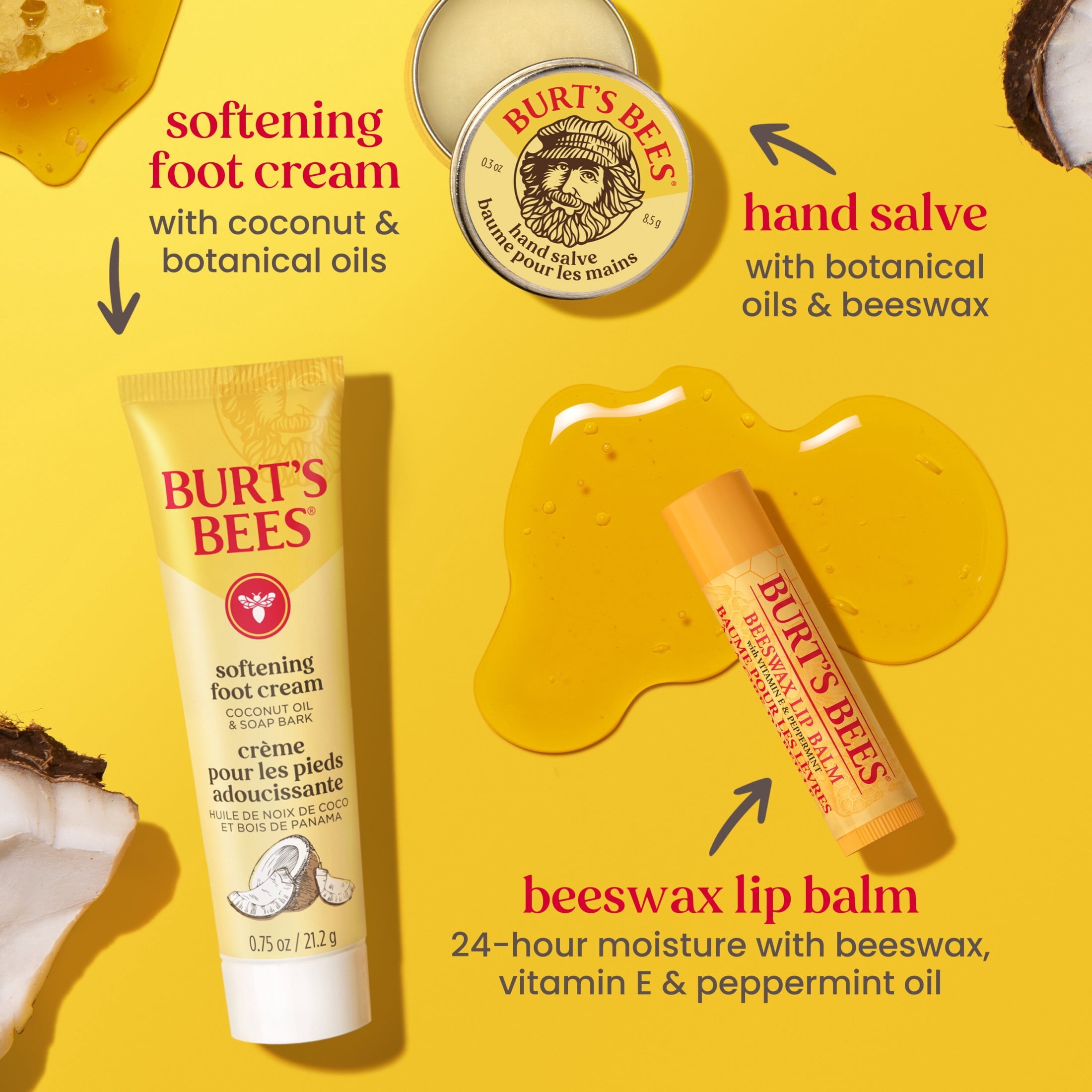 Burts Bees Essential Gift Set, Cleansing Cream, Hand Salve, Body Lotion, Foot Cream, Lip Balm
