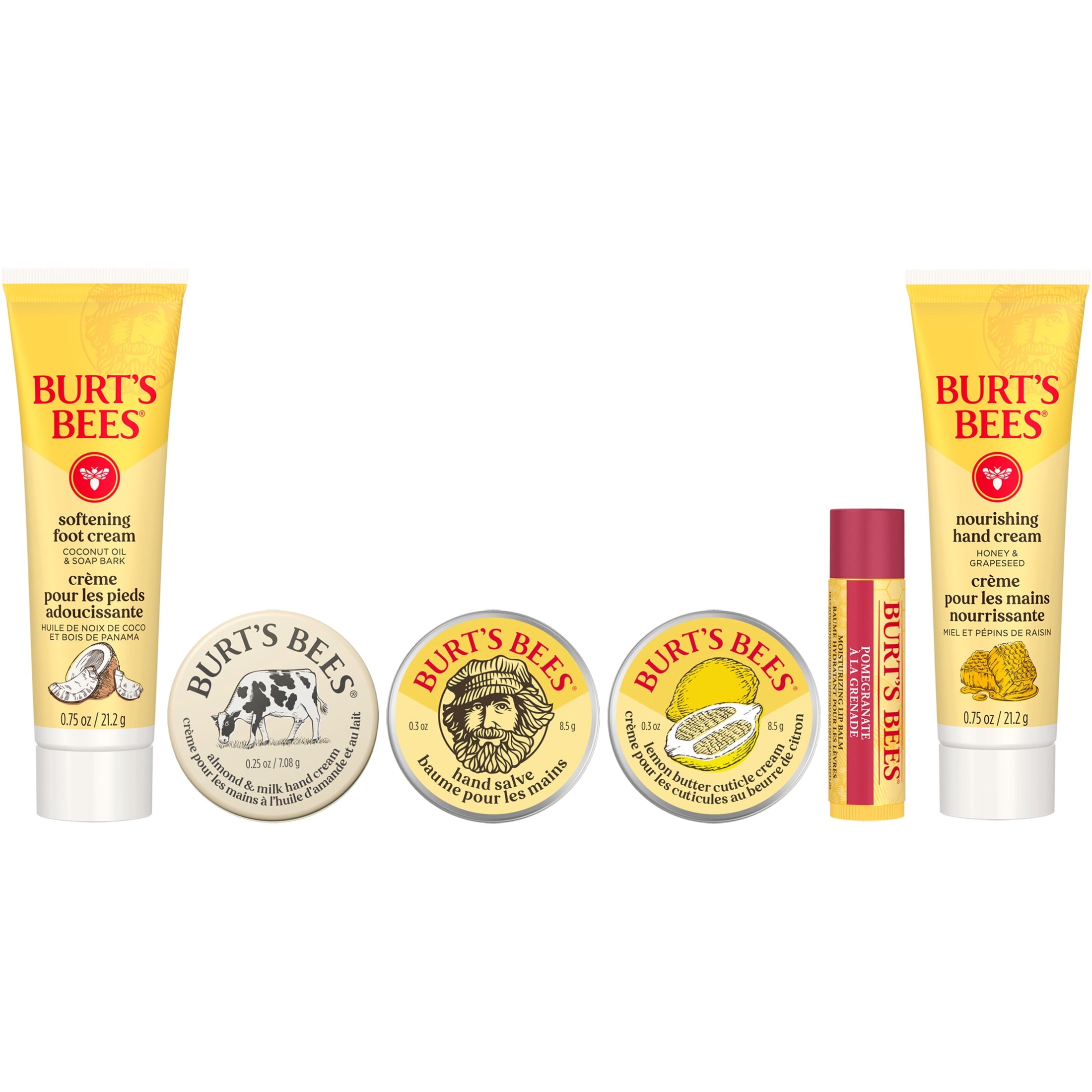 Burts Bees Tips and Toes Gift Set, Hand Cream, Foot Cream, Cuticle Cream, Hand Salve, Lip Balm
