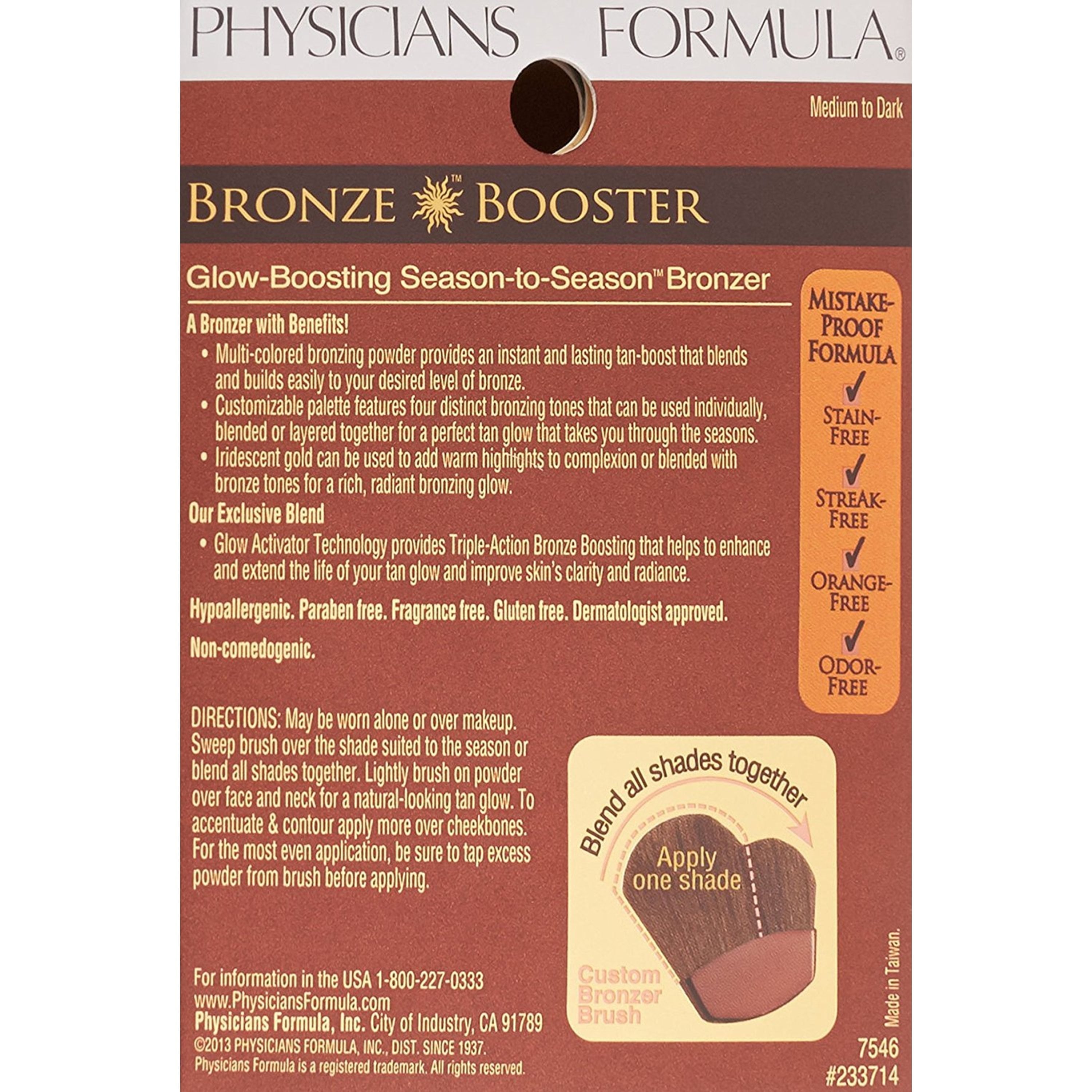 Physicians Formula Bronze Booster Glow Boosting Season to Season Bronzer, Medium to Dark